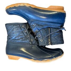 SPERRY Top Sider Navy Saltwater Core Boots Shoes rain snow Women size 8.5